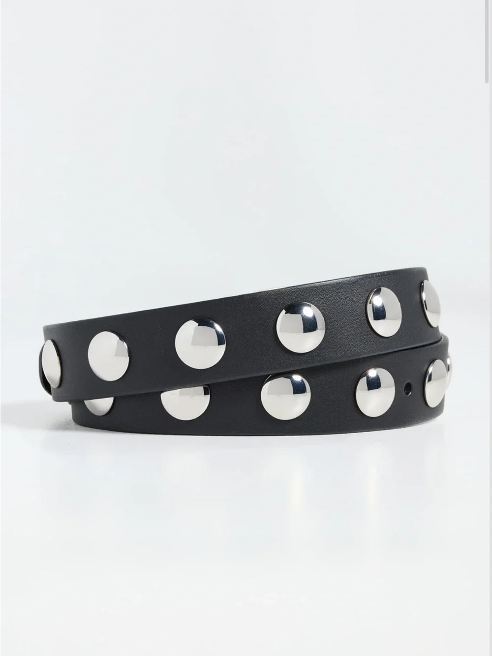 Madewell Clean Western Studded Leather Belt Black Silver Medium 29-31” - Picture 3 of 12